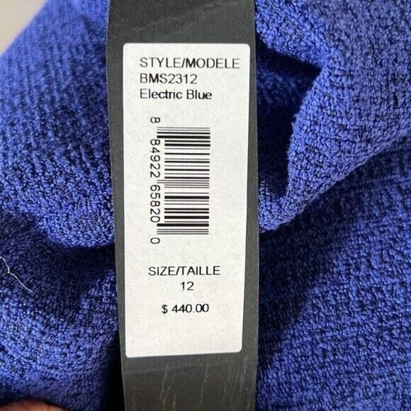 NWT BADGLEY MISCHKA Peplum-detail Dress In Electric Blue Size 12 - Picture 11 of 12